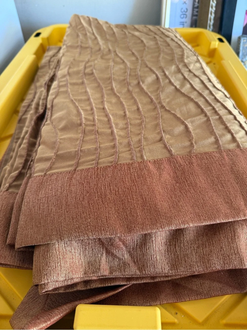 Luxury Pleated Gold Brown Full size duvet cover